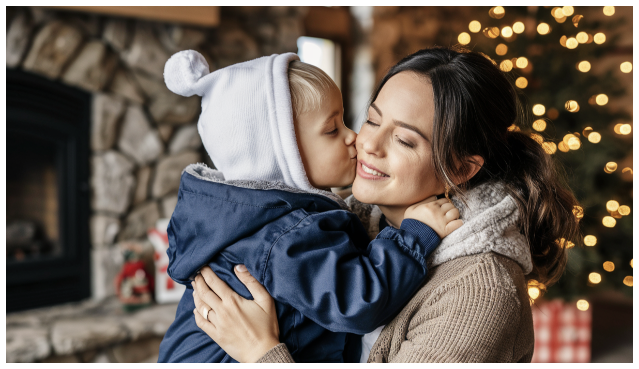 Touching AI Family Kissing Photo
